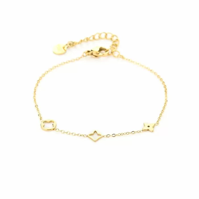 Armband 3 klavers goud