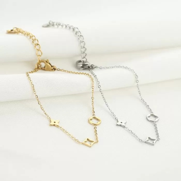 Armband 3 klavers goud