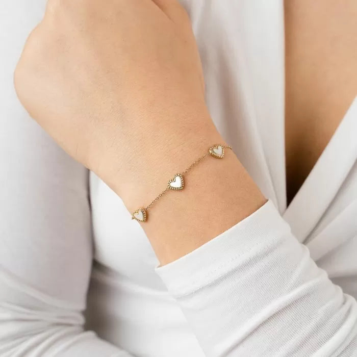 Armband parelmoer goud
