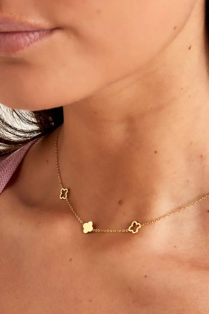 Ketting 3 klavers zilver