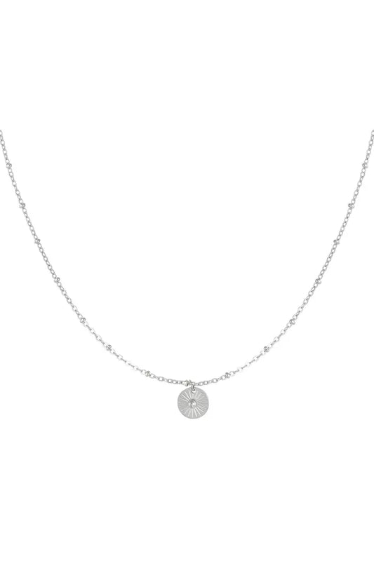 Ketting ronde coin zilver
