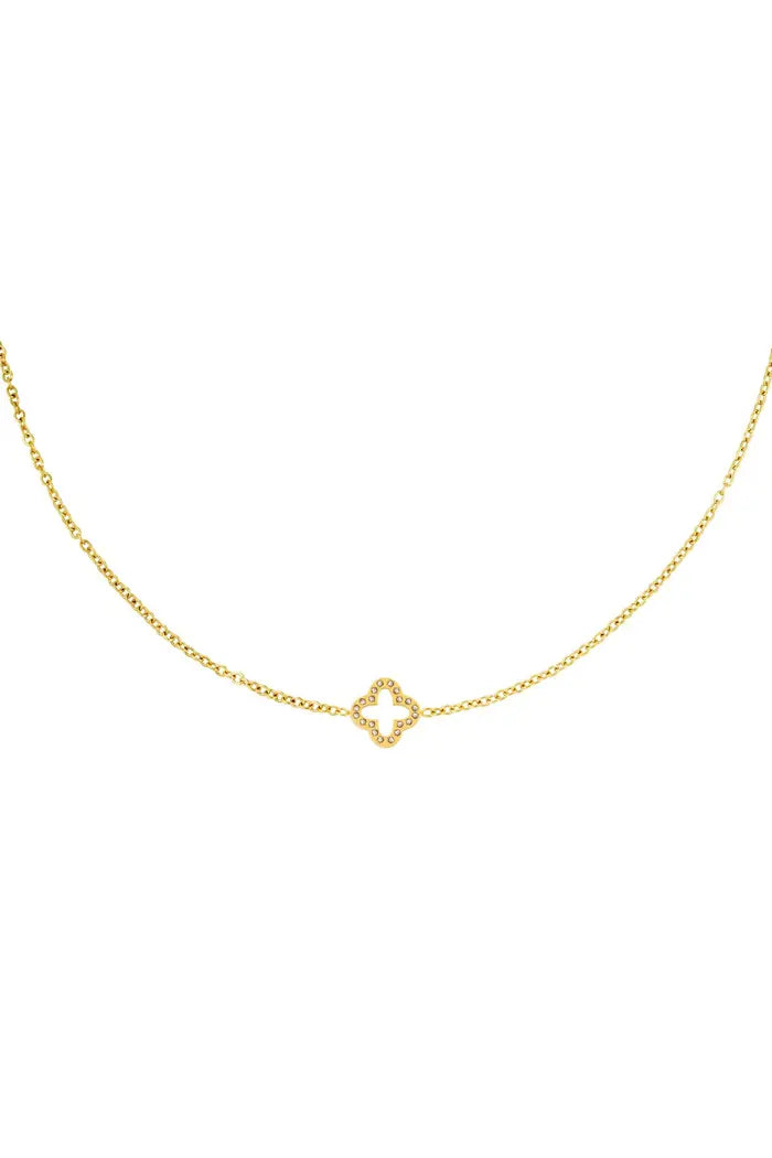 Ketting shimmer klaver goud