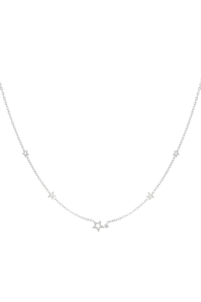 Sterre ketting zilver