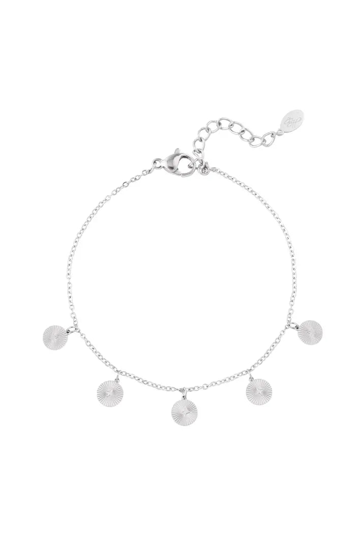 Armband 5 coins zilver