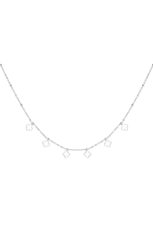 Ketting 6 klavers zilver